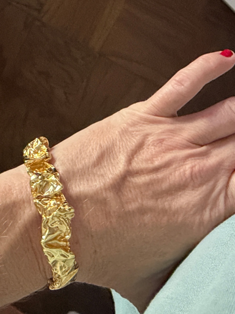 Amber Sceats Emery Cuff Bracelet. 24k gold plated brass. Thick. Adjustable NWOT